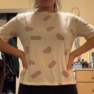 Asian style Pink Battery shirt